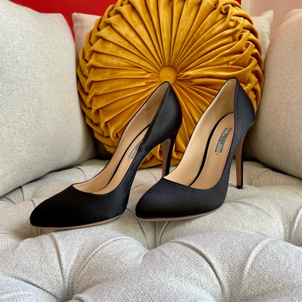 Prada Satin Black Pumps